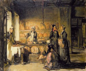 Interiér bretaňské Boulangerie, kolem roku 1906